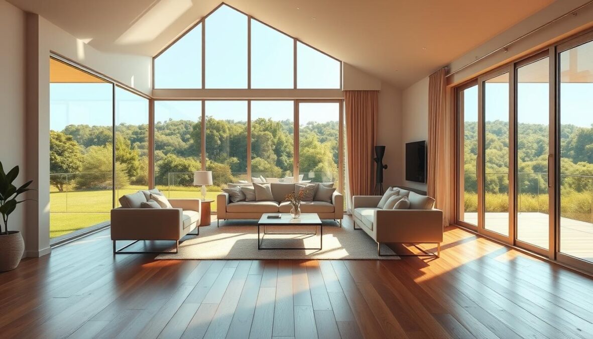 Natürliches Licht durch moderne Terrassentüren für helle Wohnräume